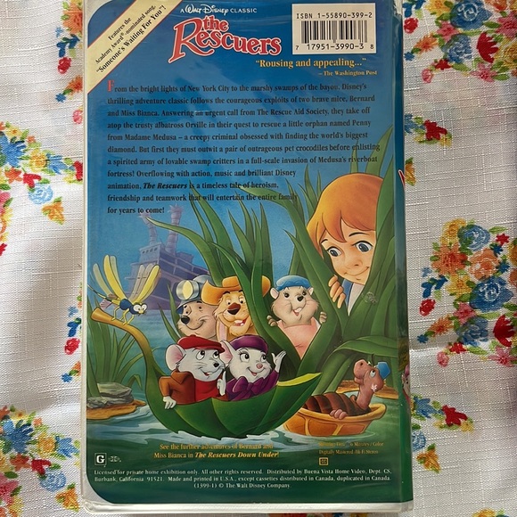 Disney The Rescuers VHS 1992 - Picture 2 of 4